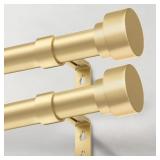 IFELS 2 Pack Curtain Rods 28-48" Gold