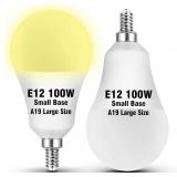 E12 LED Candelabra Bulb 100W Eq 4000K, 2 Pack