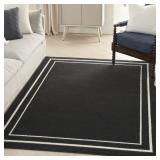 Nourison Essentials 6x9 Black/Ivory Rug