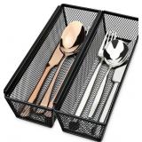 Silverware Organizer for Drawer, 2 Pack