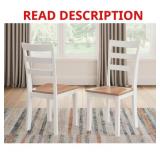Gesthaven White/Brown Wood Side Chair Set 4