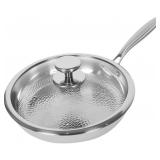 Pexucalm Stainless Steel Frying Pan with Lid, 10"