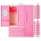 PandaHall Doll Wardrobe Closet with 20 Hangers