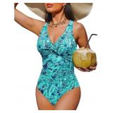 Sz M Holipick Tummy Control One Piece Swimsuit