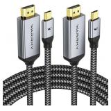 WARRKY USB-C to HDMI Cable 4K 6FT 2-Pack