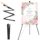 Wedding Sign Easel 63" Portable Metal Black