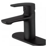 Single Hole Bathroom Faucet Matte Black