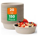 ECOLipak 20 oz 150pk Compostable Paper Bowls