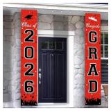 Red 2026 Graduation Banner, 5x7 a little bunny dec