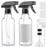 Plastic Spray Bottles, 16.9 oz, 2-pack