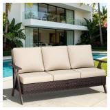 R-Shaped Rattan Sofa
