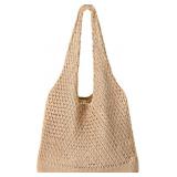 WantGor Crochet Beach Tote, Mesh Shoulder Bag