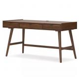 Lyncott 60 in Rectangular Brown Desk 3 Drawer
