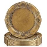 Mifoci Antique Gold Charger Plates Set (12)
