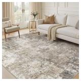 5x7 Area Rug: Abstract Rug, Brown/Gray