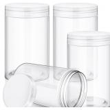 Patelai 4 Pcs Plastic Jars, 12 oz, Clear