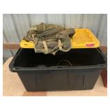 Sander, plastic tote, hardware
