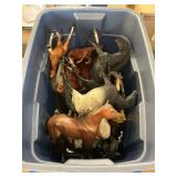 Tote full of plastic horses