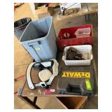 Assorted tools, dewalt drill, organizer