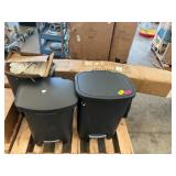 Trash cans, pool parts