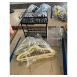 Clothes hangers, shelves