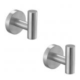 Round Bath Robe & Towel Hook, Nickel (2-Pack)