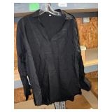 Black long sleeve v neck pull over cotton