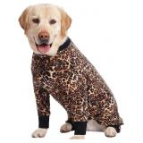 Sz 5XL Leopard Dog Recovery Suit - Breathable Ve