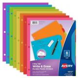 3 Avery Binder w/ 8 Dividers, 10 stick on tiles, t