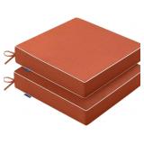 2ct MIULEE Orange Outdoor Chair Cushions 24x24x4