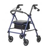 Medline Rollator Walker with Seat, Blue