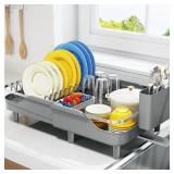Urackify Expandable Dish Rack, Grey