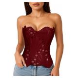 LEACOOLKEY Lace-Up Corset Top, & Avidlove panties