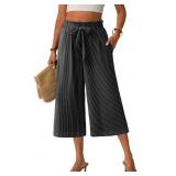 Lepunuo Capri Pants Women Wide Leg Palazzo