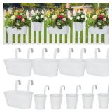 HowRU Flower Pots for Railing (5 Pcs) White