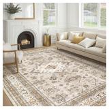 cotiled 9x12 Area Rug, Beige, Washable