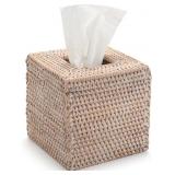 Yangqi home Rattan Tissue Box Cover 5.5x5.5x5.9