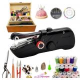 Handheld Sewing Machine with Wood Box & Kit