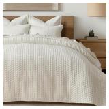 EverGrace Velvet Quilt Set, Queen White