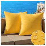 MIULEE 4ct Yellow&red Outdoor Pillow Covers 18x18