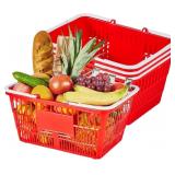 VEVOR Shopping Baskets 4 PCS 21L Red, Handles
