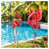 36.5" Metal Flamingo Yard Decor
