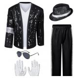 TOGROP Mens Dance Star Costume 80s 90s Glitter