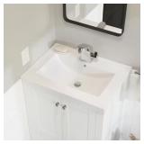 24 in Ceramic Vanity Top with White Basin