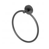Level Towel Ring in Matte Black and 24" brushed ni