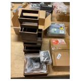 8 piece insterstacking boxes W/ marker signs