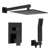10 in. Shower Head 2-Spray Matte Black