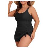 Sz L Plus Size Swimdress One Piece Swimsuit