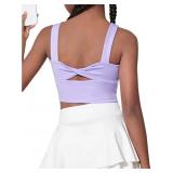 WDIRARA 12Y Twist Back Sports Bra Backless Top