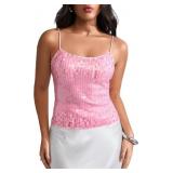 Shenhe XS Sequin Top Cami Spaghetti Strap